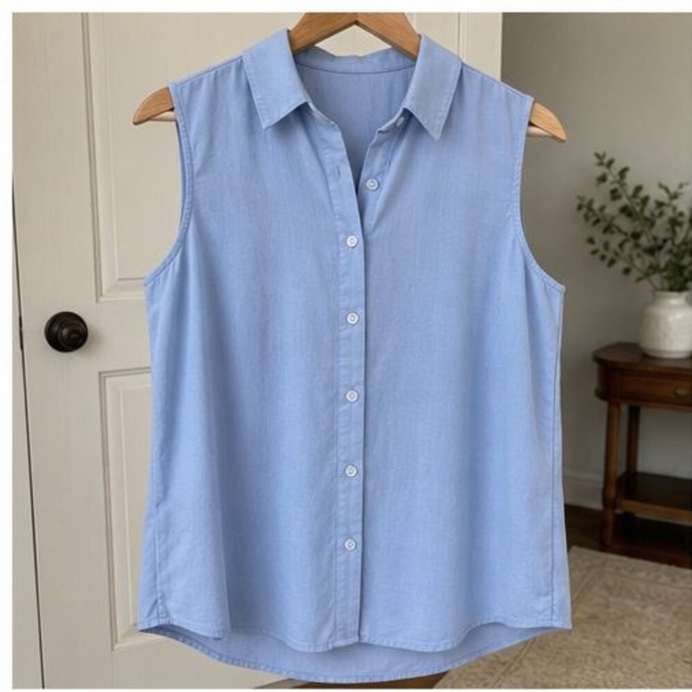 Blue Ruffle Blouse